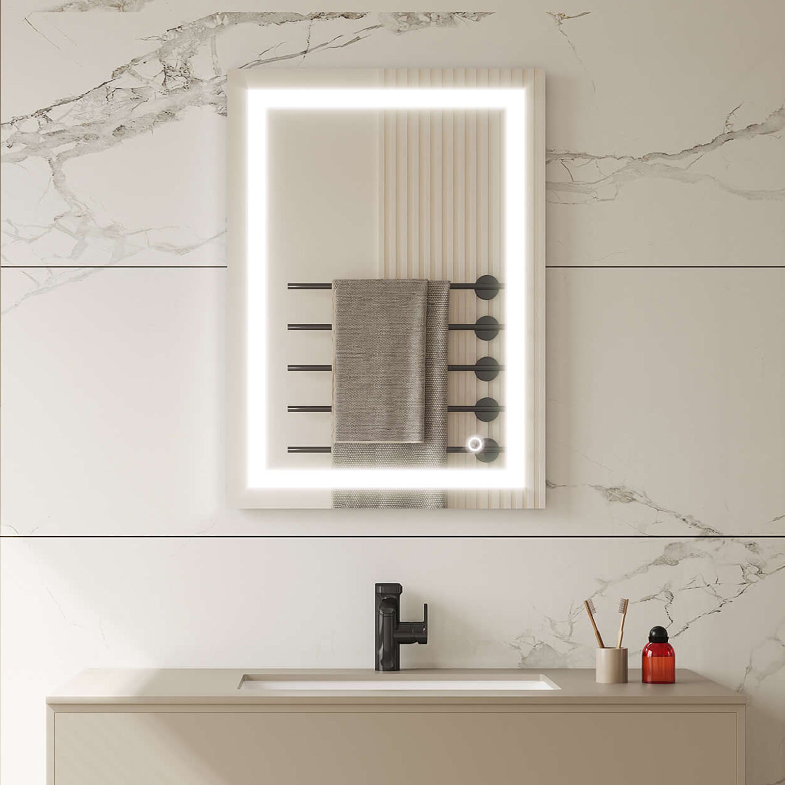 24''×32'' Rectangular Lighted Bathroom Mirror (Horizontal & Vertical)