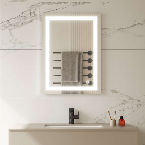 MIRPLUS 24''×32'' Rectangular Lighted Bathroom Mirror (Horizontal & Vertical) main picture