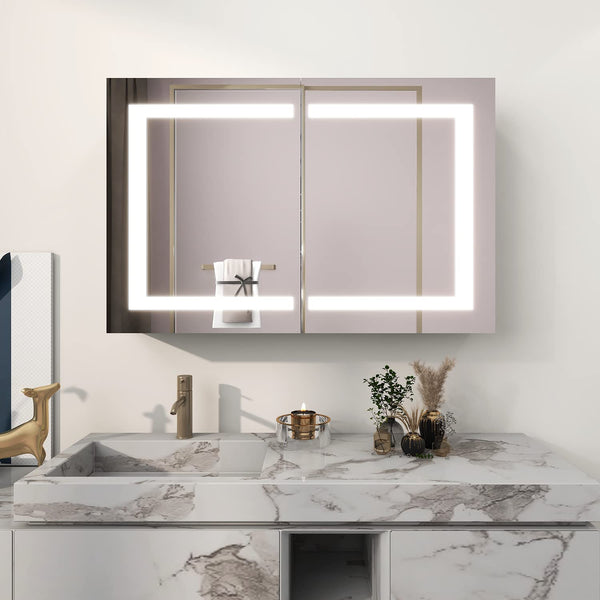 Bathroom mirror medicine cabinet shop with lights